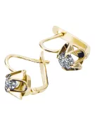 Cyrkonia 14k żółte złoto Kolczyki Klasyczny Vintage vec018y